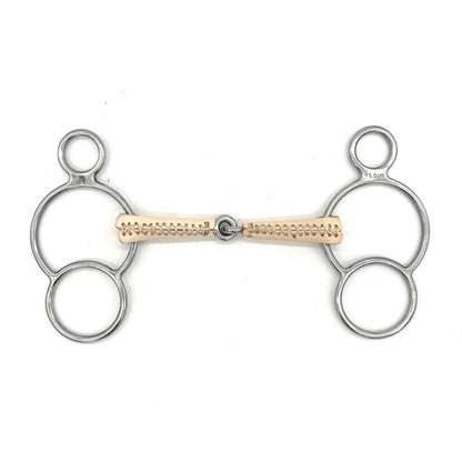 Jake Adams Single Jointed Leather Covered Two Ring Bit