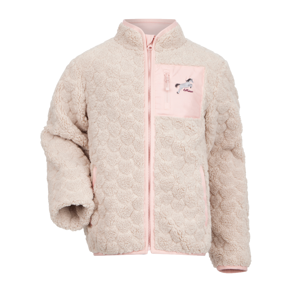 LeMieux Mini Thora Heart Fleece Jacket - Stone - Front View