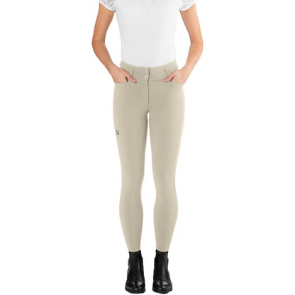 Ego7 Women's Dressage CA Breeches Model View in Beige