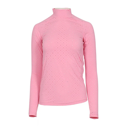 Dapplebay Women's Aircut Mock Neck Long Sleeve Top
