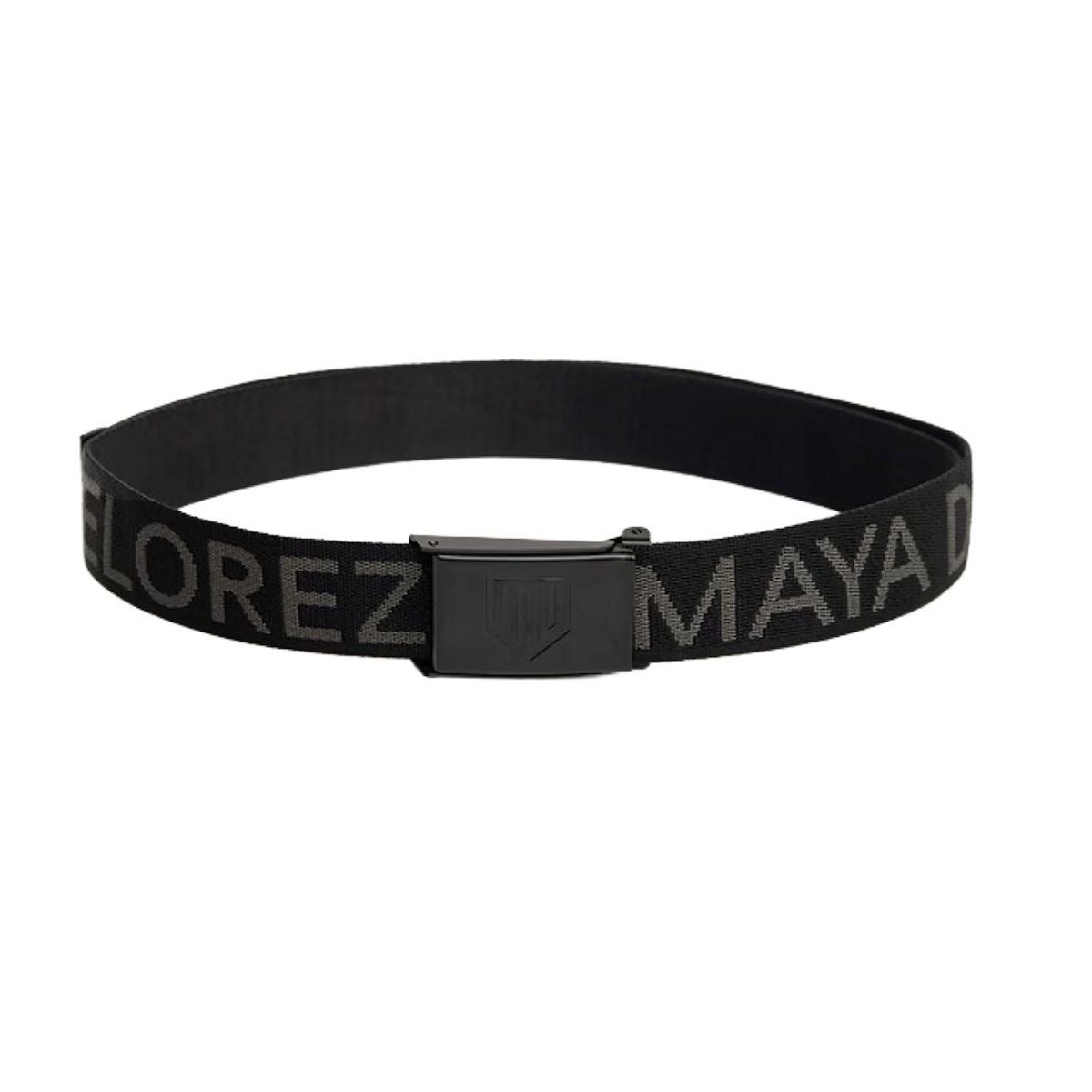 Maya Delorez Logo Webbing Belt-Black-Front View