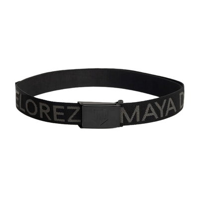 Maya Delorez Logo Webbing Belt-Black-Front View