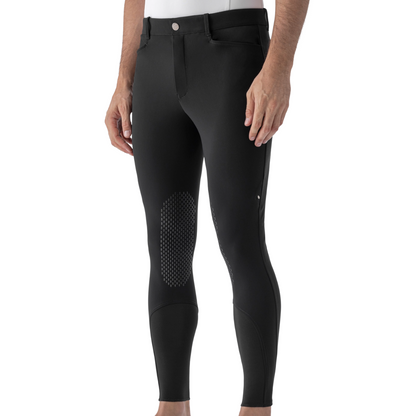 Equiline Men's Grafton B-Move Knee Grip Breeches Model View in Black
