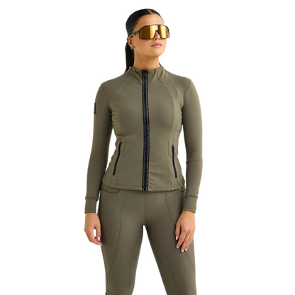 Maya Delorez Women's Silhouette Sports Jacket-Camo Brown-Front View
