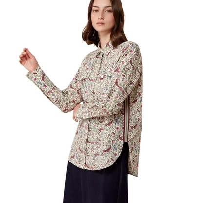 Ariat Women's Wolseley Long Sleeve Shirt model view in Bird Print