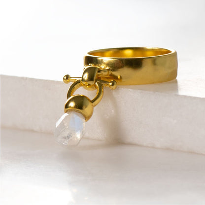 Urban Equestrian  Adele - Moonstone Equestrian Horse Bit Necklace in Gold
