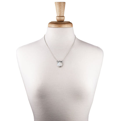 Urban Equestrian  Adele - Moonstone Equestrian Horse Bit Necklace in Silver