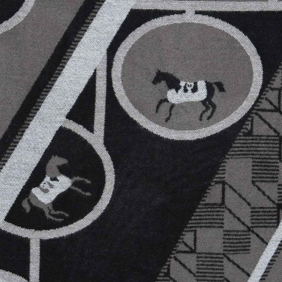 Urban Equestrian  Adina -  Equestrian Motif Shawl in Charcoal Wrap