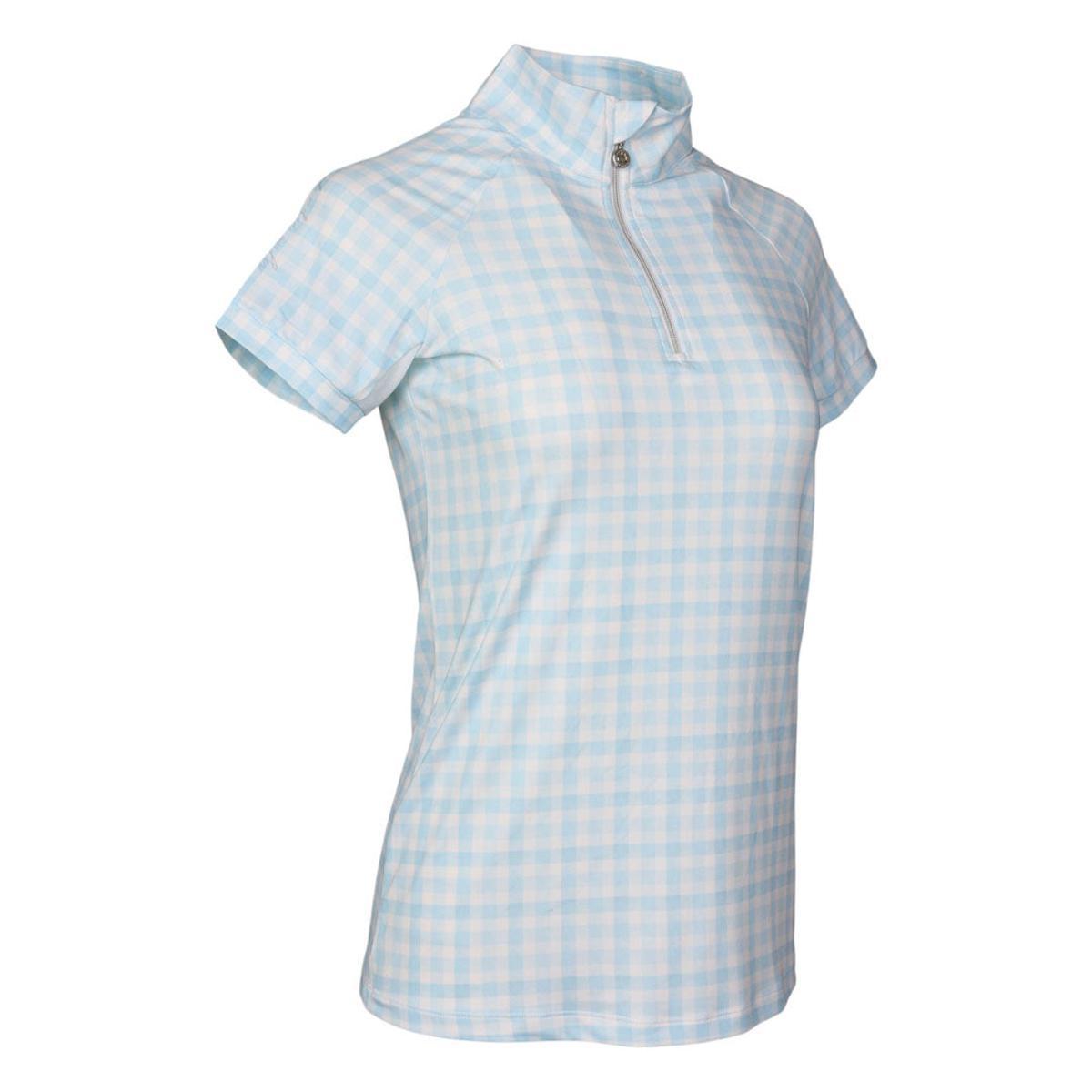Dapplebay Gingham 1/4 Zip Short Sleeve Riding Top