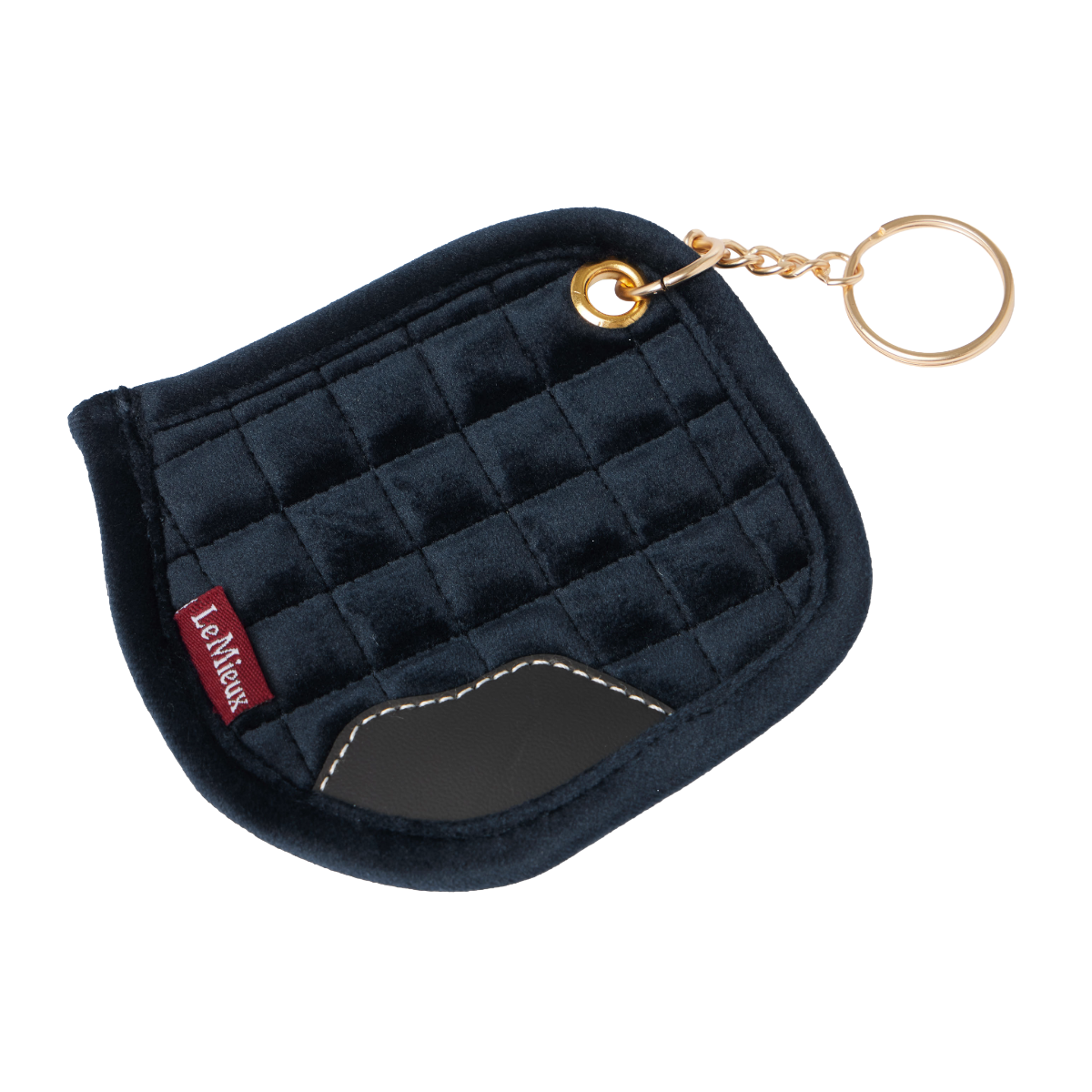LeMieux Lustre Saddle Pad Key Ring side view in sapphire 