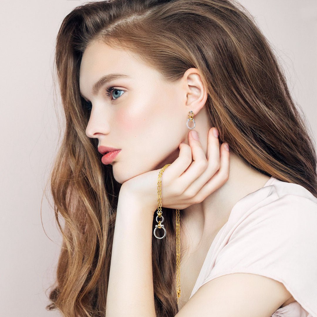 Aikon - Horse Bit Equestrian Earring Two Tone