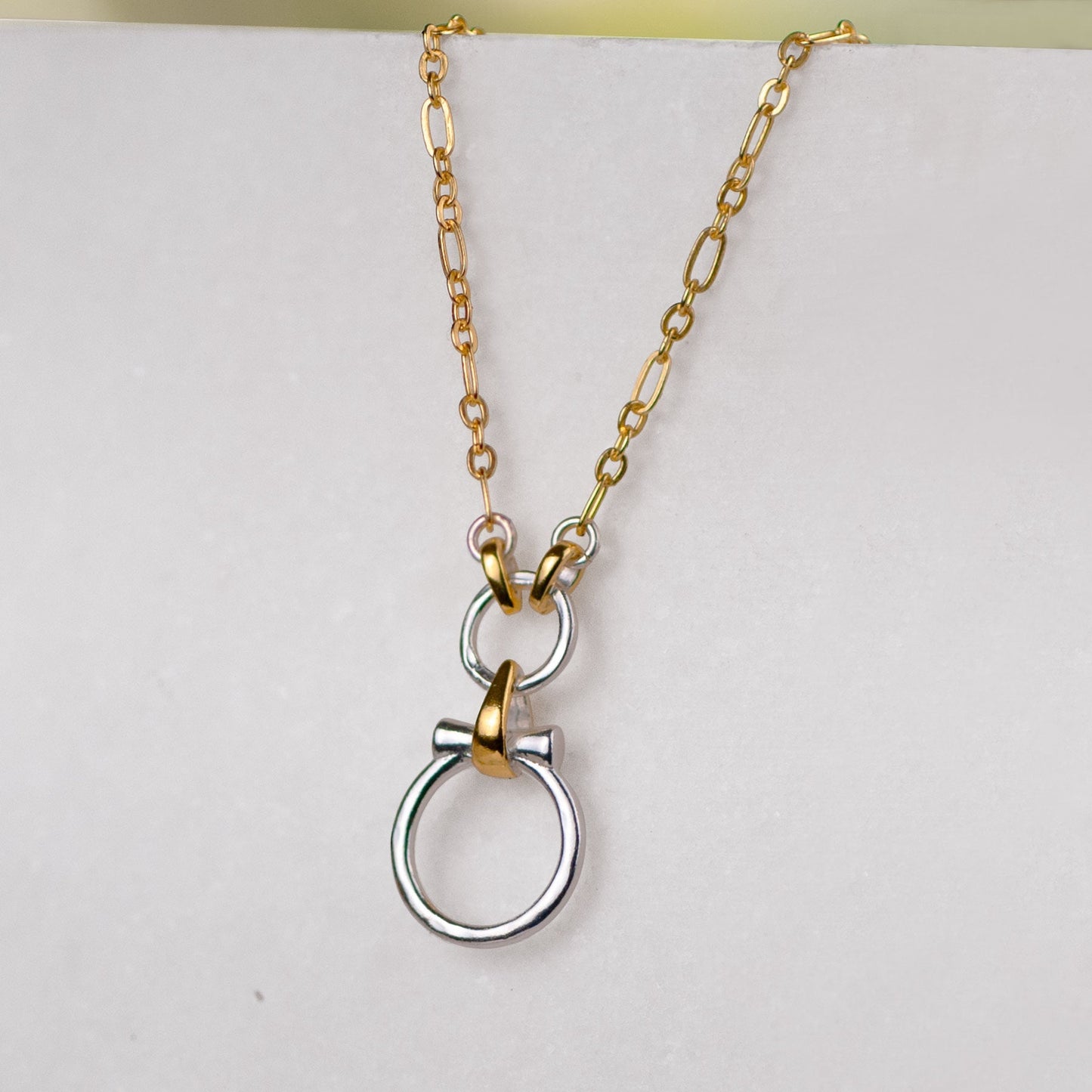 Urban Equestrian  Aikon - Two Tone Equestrian Horse Bit Necklace