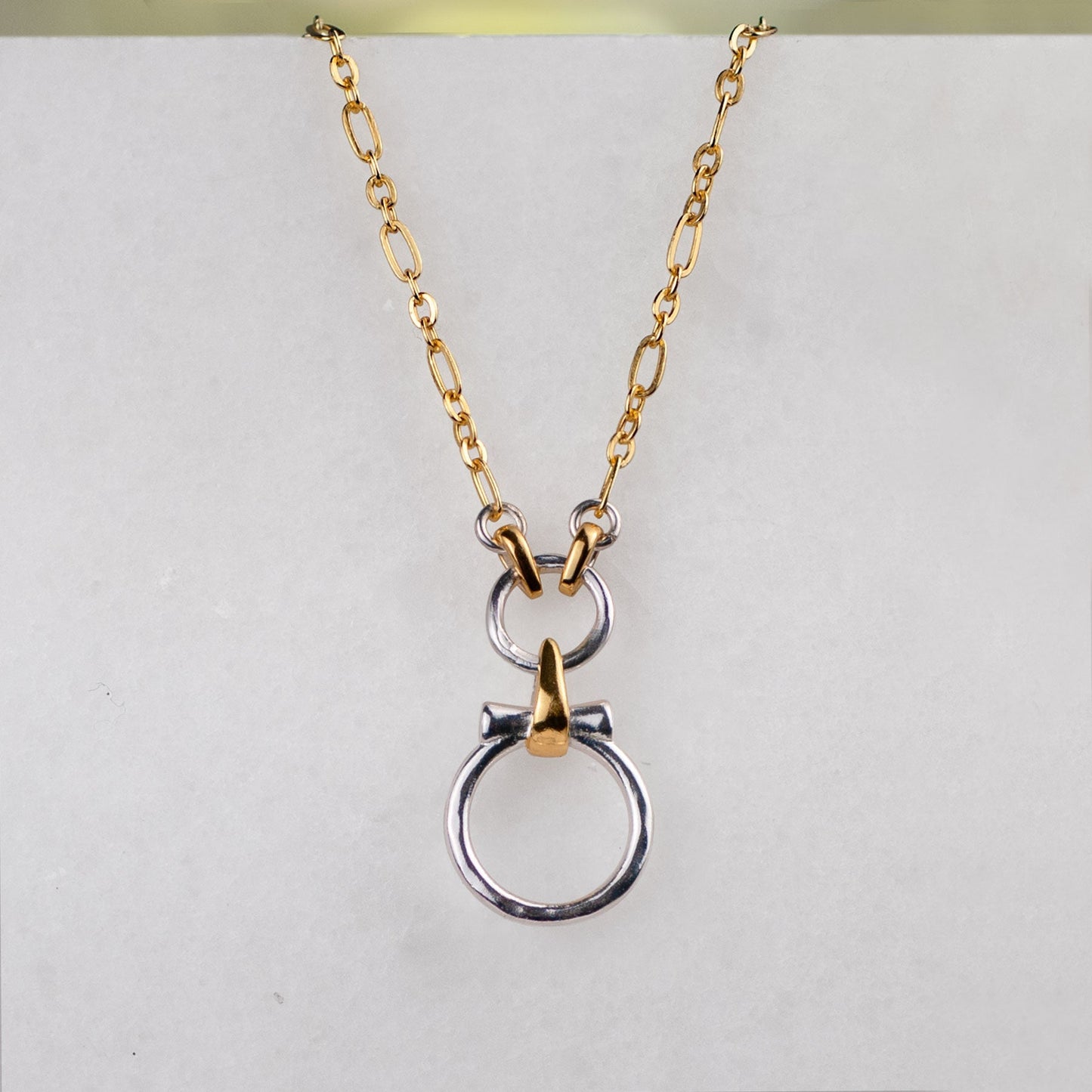 Urban Equestrian  Aikon - Two Tone Equestrian Horse Bit Necklace