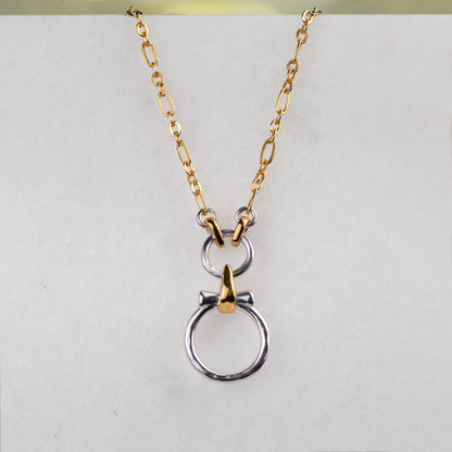 Urban Equestrian  Aikon - Two Tone Equestrian Horse Bit Necklace