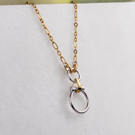 Urban Equestrian  Aikon - Two Tone Equestrian Horse Bit Necklace