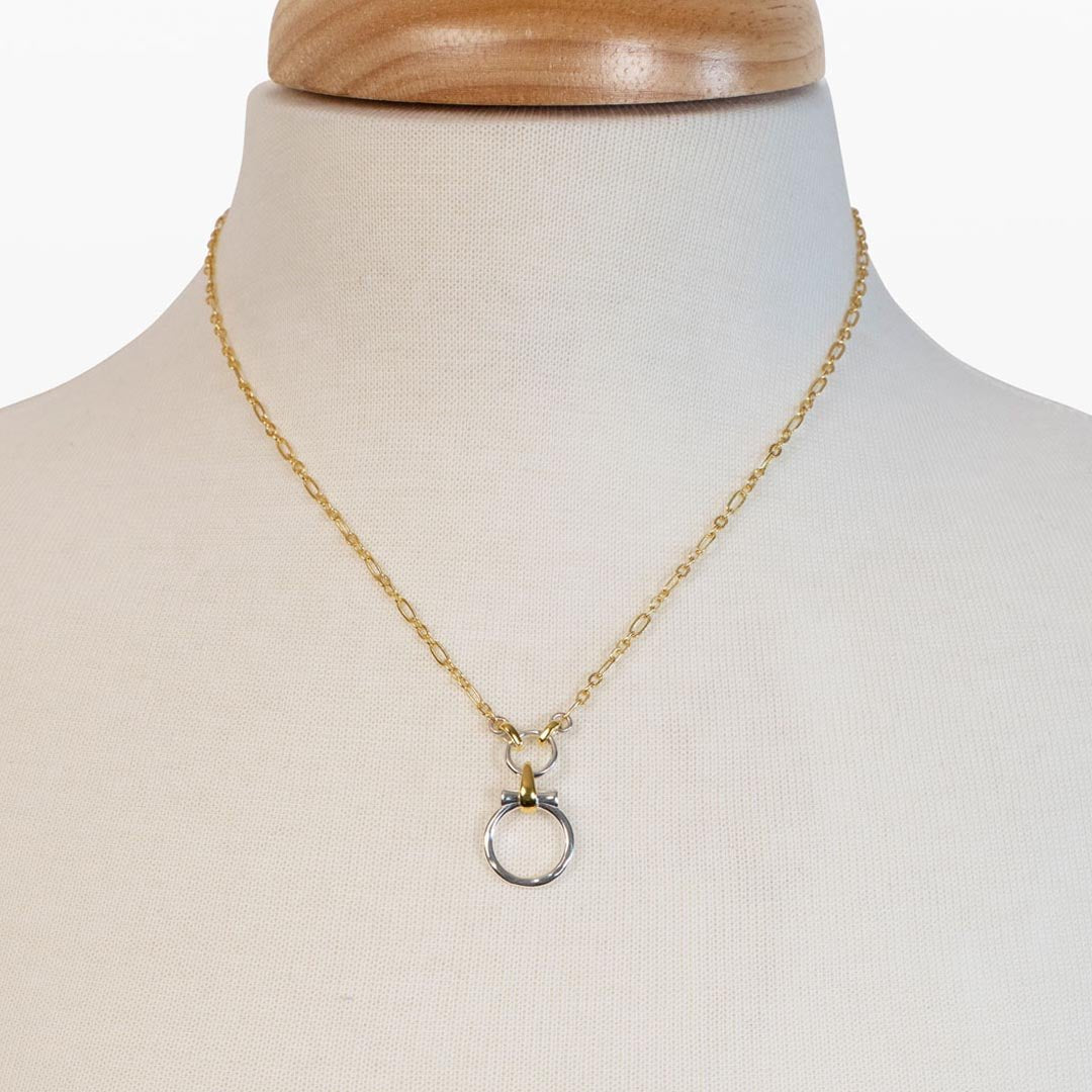 Urban Equestrian  Aikon - Two Tone Equestrian Horse Bit Necklace