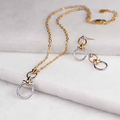 Urban Equestrian  Aikon - Two Tone Equestrian Horse Bit Necklace
