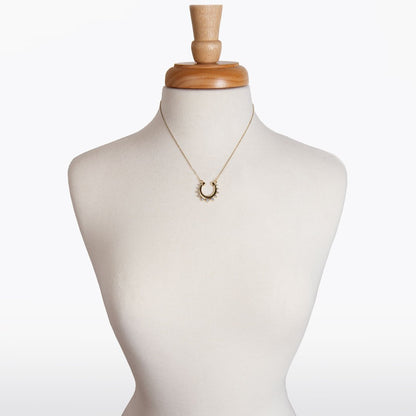 Urban Equestrian  Anola - Diamond Cut Horseshoe Necklace in Gold
