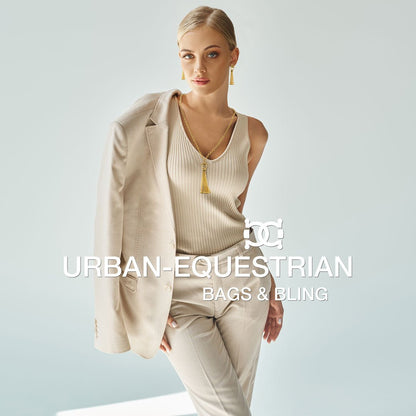 Urban Equestrian  Aria - Chain Tassel Equestrian Horse Bit Necklace in Gold