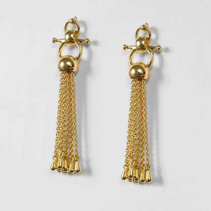 Urban Equestrian  Aria - Chain Tassel Equestrian Horse Bit Necklace in Gold