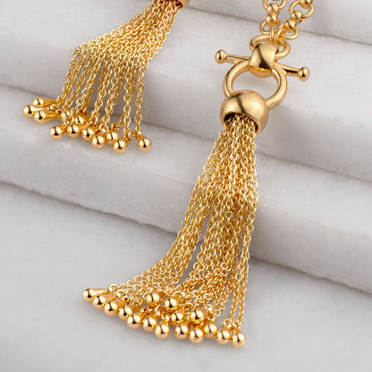 Urban Equestrian  Aria - Chain Tassel Horse Bit Equestrian Earring in Gold