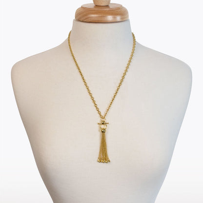 Urban Equestrian  Aria - Chain Tassel Horse Bit Equestrian Earring in Gold