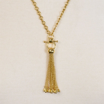 Urban Equestrian  Aria - Chain Tassel Horse Bit Equestrian Earring in Gold