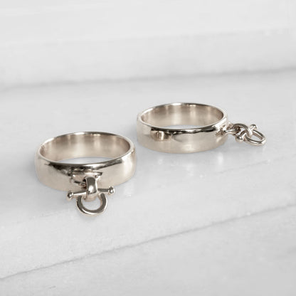 Ariston Horse Bit Equestrian Ring in Silver