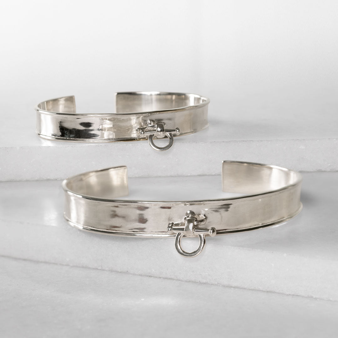 Ariston Equestrian Horse Bit Bracelet in Silver