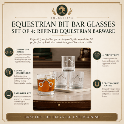 Arthur Court Equestrian Bit Bar Glasses Set of 4