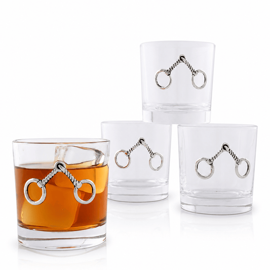 Arthur Court Equestrian Bit Bar Glasses Set of 4