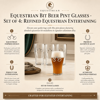 Arthur Court Designs - Equestrian Bit Beer Pint Glasses - Set of 4