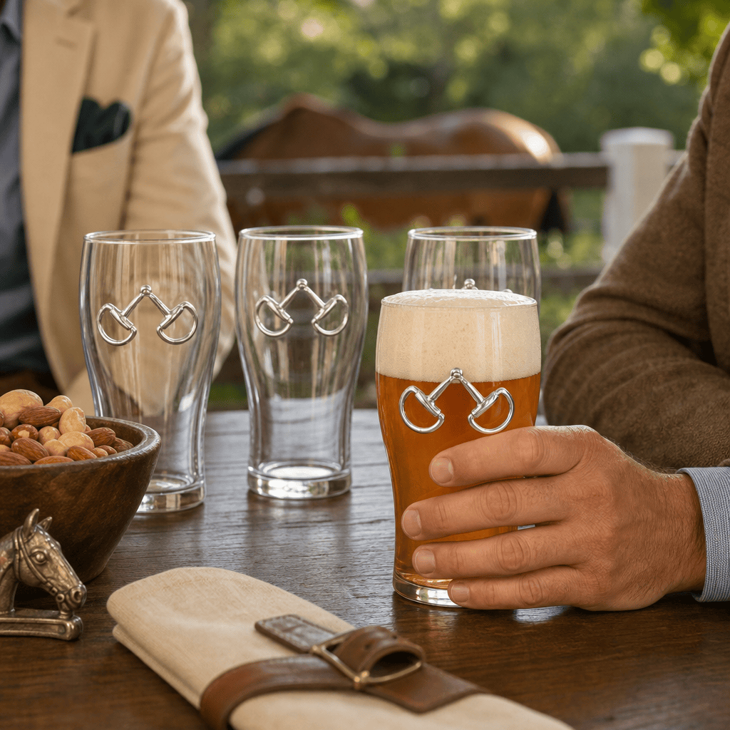 Arthur Court Designs - Equestrian Bit Beer Pint Glasses - Set of 4