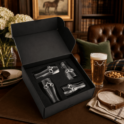 Arthur Court Designs - Equestrian Bit Beer Pint Glasses - Set of 4