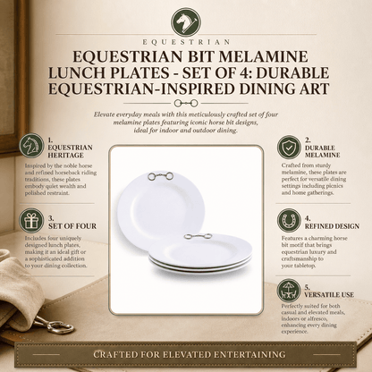 Arthur Court Designs - Equestrian Bit Melamine Lunch Plates - Set of 4