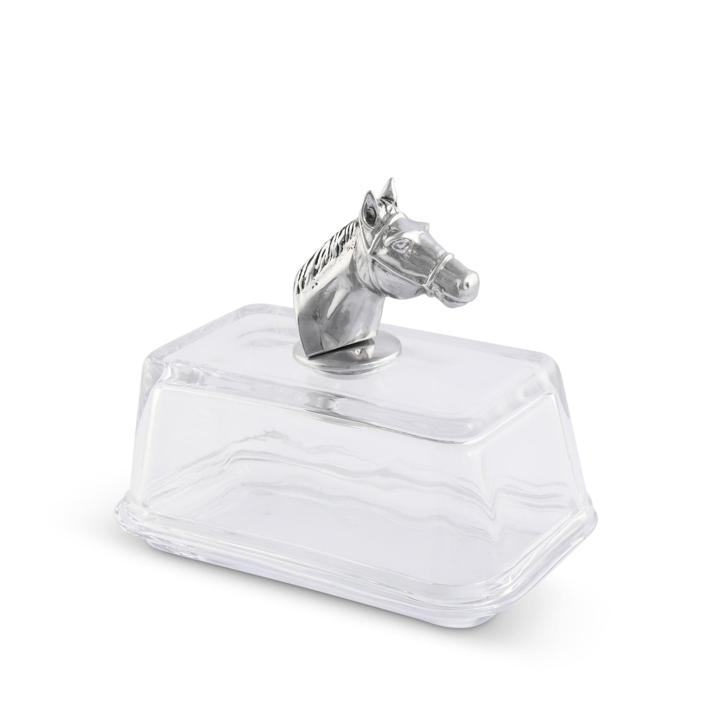 Arthur Court Designs - Glass Butter Dish - Horse Head