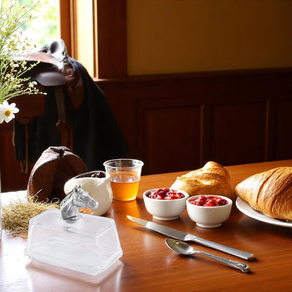 Arthur Court Designs - Glass Butter Dish - Horse Head