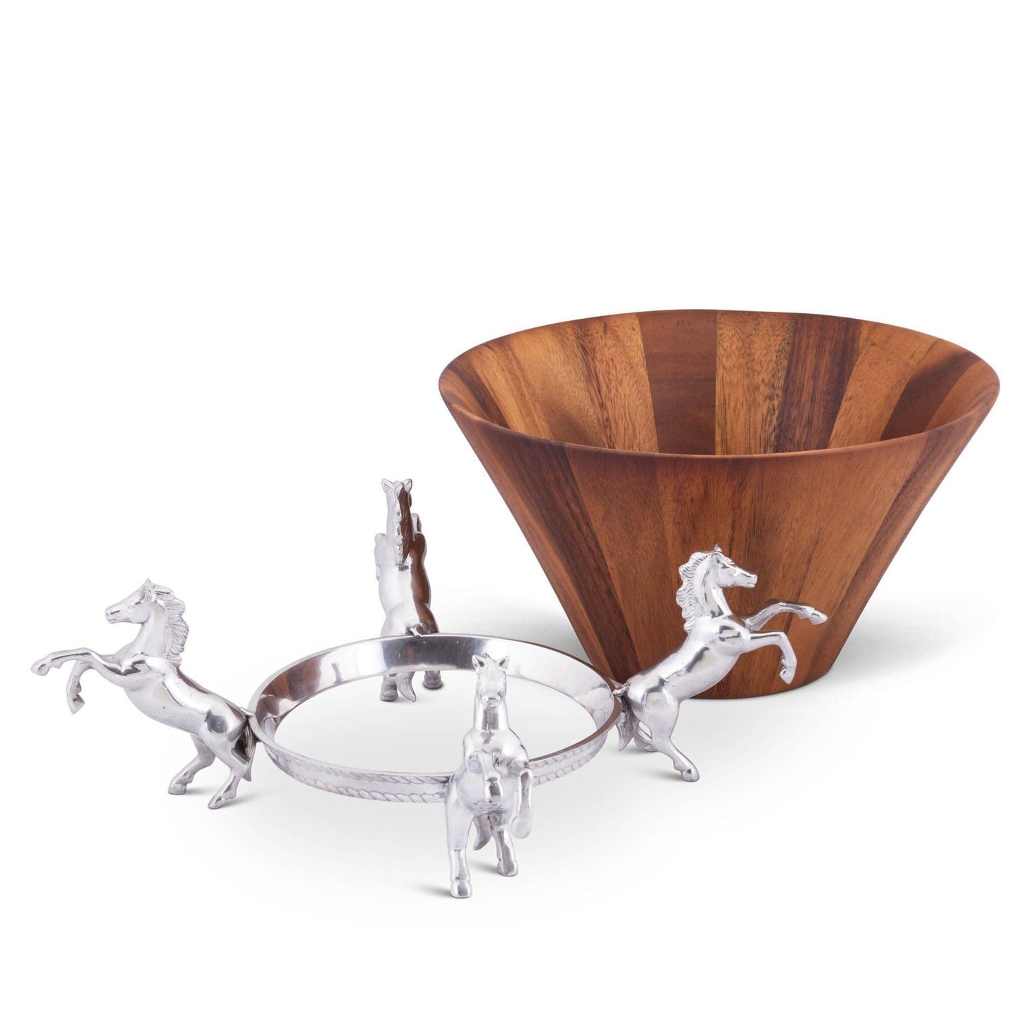 Arthur Court Designs - Horse Wood Tall Salad Bowl