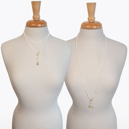 Urban Equestrian  Aurora - Moonstone & Gold Horseshoe Coin Strand Necklace