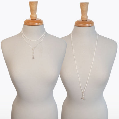 Urban Equestrian  Aurora - Moonstone & Silver Horseshoe Coin Strand Necklace