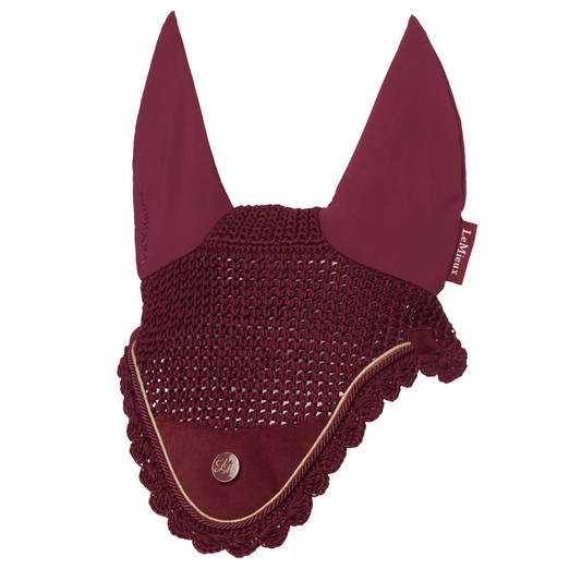 LeMieux Lustre Fly Hood front view in garnet
