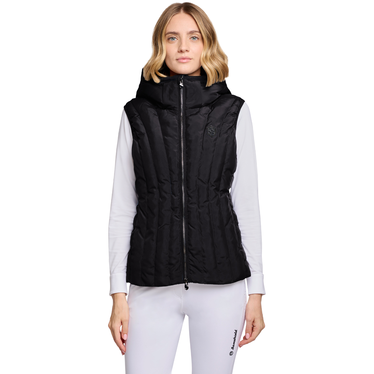 Samshield Women's Shelyne Light Puffer Vest, Black, front view