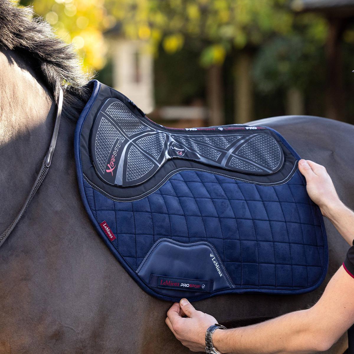 LeMieux X-Grip Twin Sided EuroJump Square Black Saddle Pad | Farm