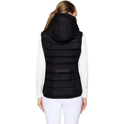 Samshield Women's Chamonix Light Puffer Vest, black, back view