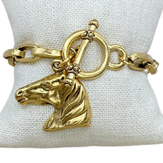 Erin Knight Designs Gold Plated Horse Toggle Bracelet