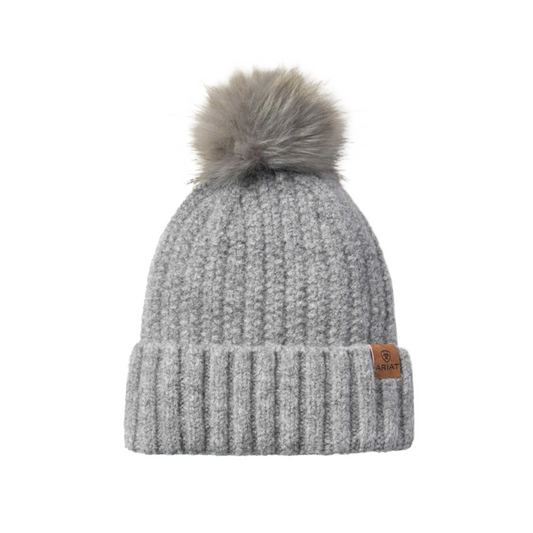 Ariat Women's Chilton Beanie, Heather Grey, front view