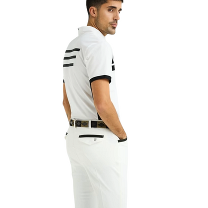 Maya Delorez Men's Tech Polo-White-Side View