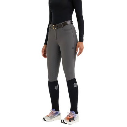 Maya Delorez Women's Half Seat Athlete Breeches-Gray-Front View