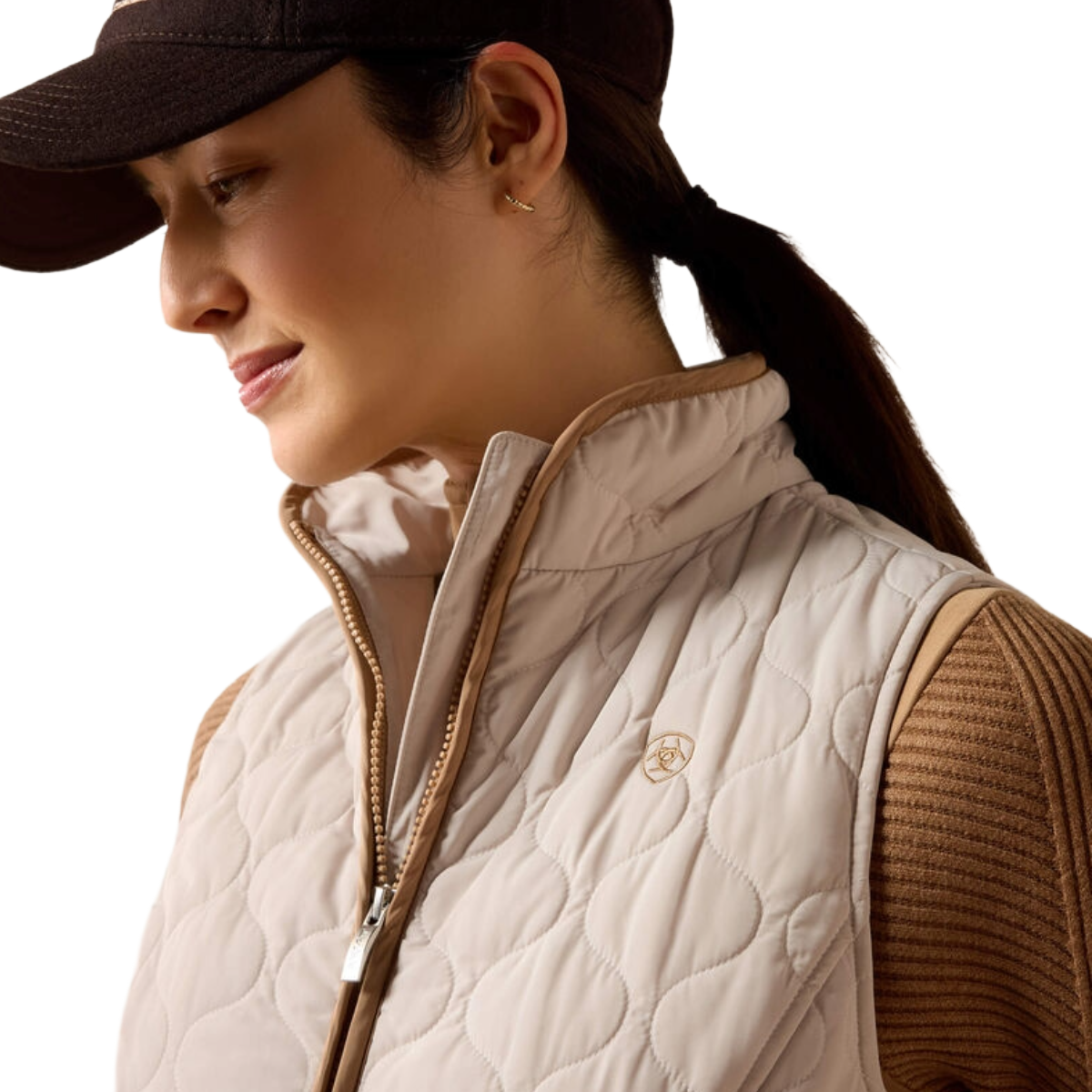 Ariat Women's Ashley 2.0 Insulated Vest model view in Chateau Grey