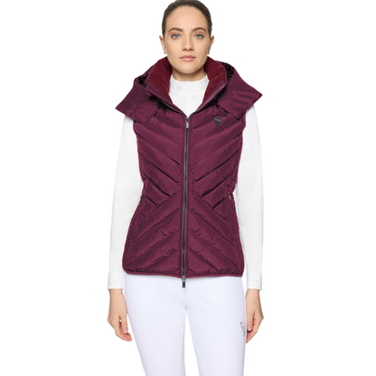 Samshield Women's Chamonix Light Puffer Vest, Plum, front view